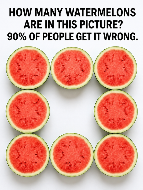 How Many Watermelons Are Really in the Picture? Most People Get It Wrong!